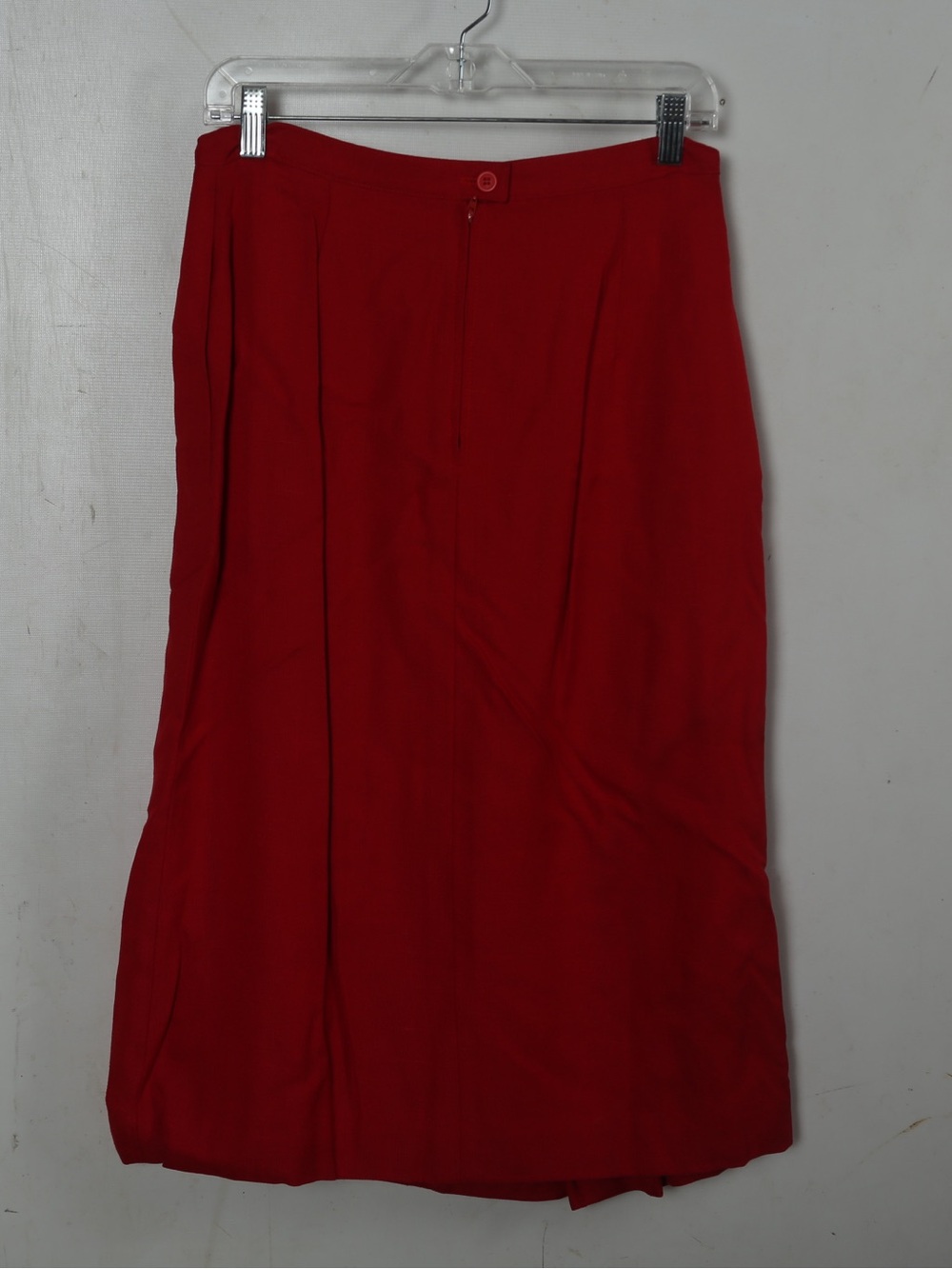 Women's Red Maxi Skirt with Front Pleat